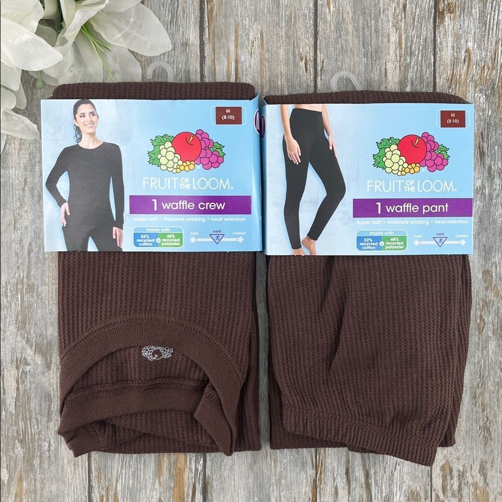 Women's Super Soft Waffle Thermal To & Bottom 2-Piece Set Size M